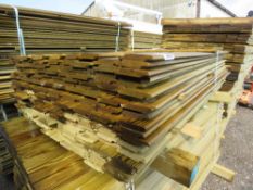 SMALL PACK OF PRESSURE TREATED SHIPLAP FENCE CLADDING TIMBER BOARDS: 1.55M LENGTH X 100MM WIDTH APPR