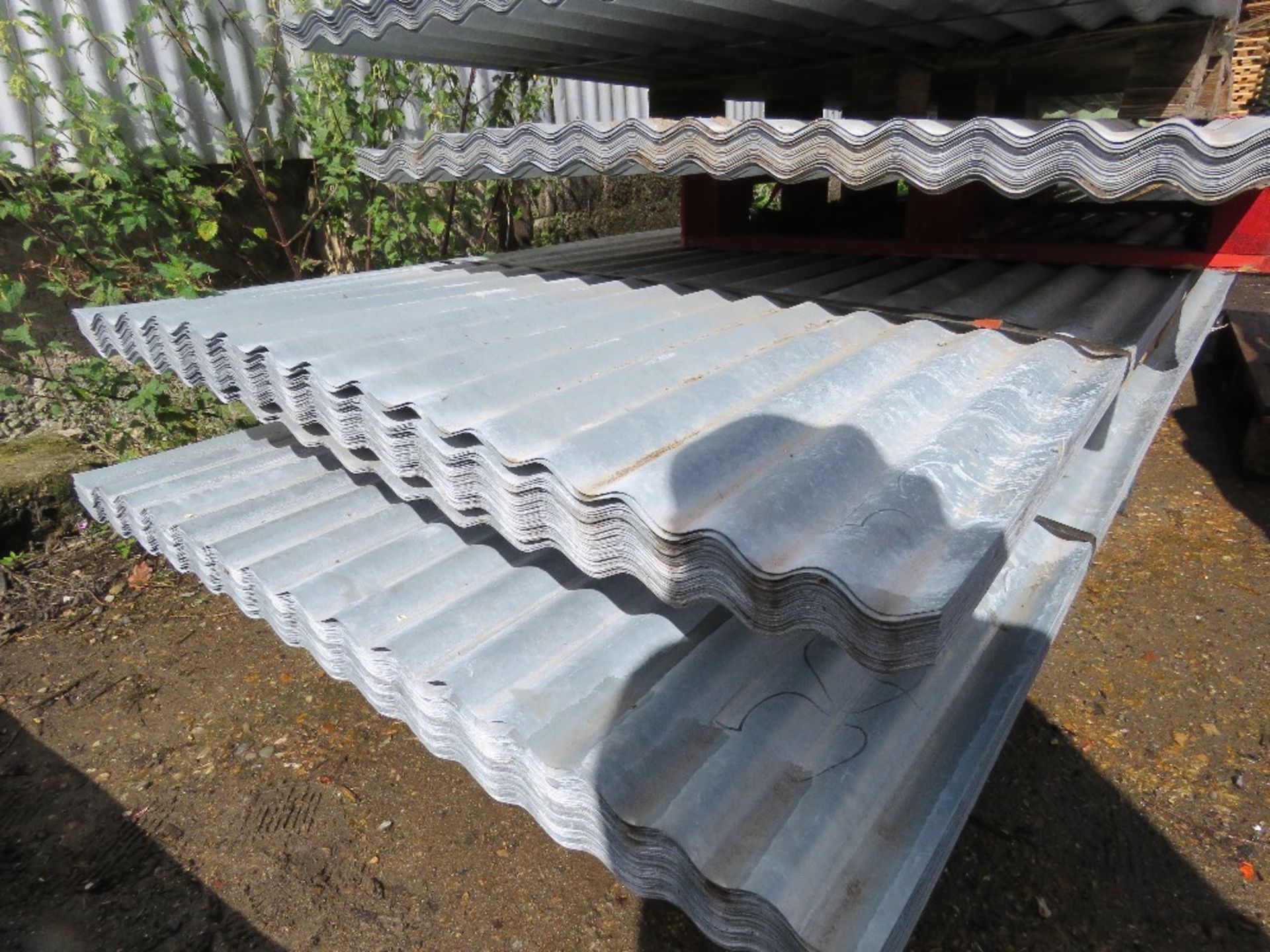 PACK OF 50NO 12FT CORRUGATED GALVANISED ROOFING SHEETS, EXTRA WIDE AT 1.14M WIDTH APPROX. - Image 2 of 3