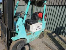 MITSUBISHI FG15 GAS POWERED FORKLIFT TRUCK. 3119 REC HOURS. WHEN TESTED WAS SEEN TO DRIVE, STEER AND
