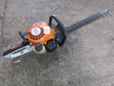 STIHL HS45 PETROL ENGINED HEDGE CUTTER. THIS LOT IS SOLD UNDER THE AUCTIONEERS MARGIN SCHEME, THE