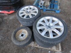 4 X ALLOY WHEELS AND TYRES 235/40R18 PLUS 2 X 10" TRAILER WHEELS. THIS LOT IS SOLD UNDER THE AUCT