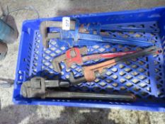 7NO PAIRS OF LARGE STILSON SPANNERS. THIS LOT IS SOLD UNDER THE AUCTIONEERS MARGIN SCHEME, THEREF