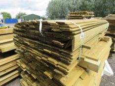 SMALL PACK OF TREATED SHIPLAP TIMBER CLADDING BOARDS: 1.73M LENGTH X 100MM WIDTH APPROX.