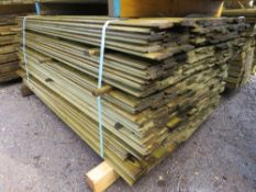 LARGE PACK OF PRESSURE TREATED SHIPLAP FENCE CLADDING TIMBER BOARDS: 1.73M LENGTH X 100MM WIDTH APPR