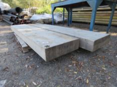 2 X LARGE TIMBER SLABS / WORKTOPS 48CM WIDTH X 2.4M LENGTH APPROX. THIS LOT IS SOLD UNDER THE AUC