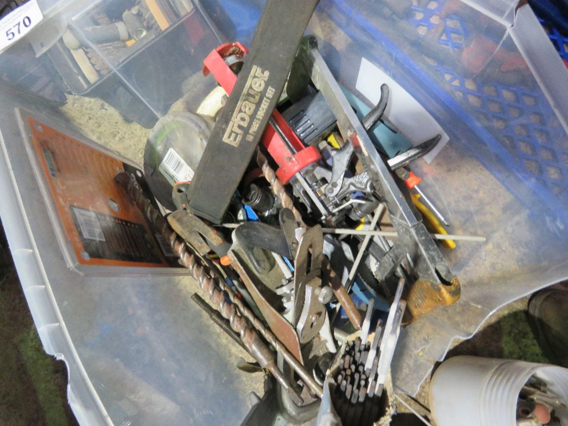 BOX OF WELDING RODS, TOOLS, DRILL BITS ETC. THIS LOT IS SOLD UNDER THE AUCTIONEERS MARGIN SCHEME, - Image 3 of 4