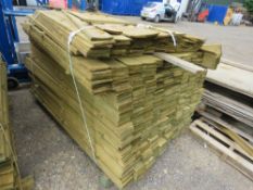 EXTRA LARGE PACK OF PRESSURE TREATED FEATHER EDGE FENCE CLADDING TIMBER BOARDS. 1.65M LENGTH X 100MM