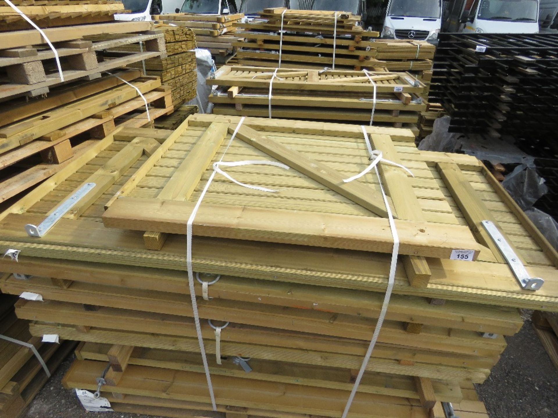 STACK OF 10NO ASSORTED WOODEN PEDESTRIAN GATES. - Image 3 of 5