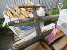 LARGE WOODEN CART DRAWBAR/YOKE.