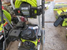 RYOBI 3000PSI HONDA ENGINED PRESSURE WASHER WITH AUTOMATIC SOAP DILUTION. UNUSED WITH LANCE AND HOSE