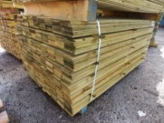 LARGE PACK OF PRESSURE TREATED HIT AND MISS FENCE CLADDING TIMBER BOARDS: 1.75M LENGTH X 100MM WIDTH