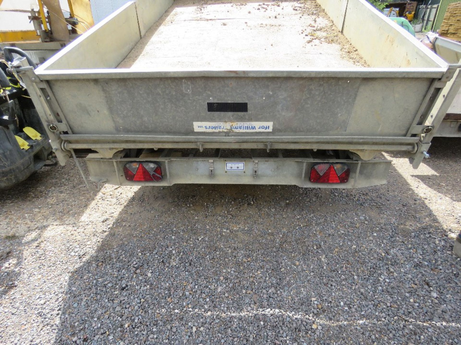 IFOR WILLIAMS TWIN AXLED PLANT TRAILER 12FT X 6FT APPROX. ORIGINALLY A TIPPER BUT NO TIPPING EQUIPME - Image 11 of 11