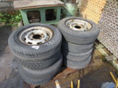 8NO 4 STUD TRAILER WHEELS AND TYRES.