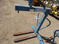 CONQUIP CRANE MOUNTED FORKS, YEAR 2016. DESCRIBED AS A LAZY ASSET.