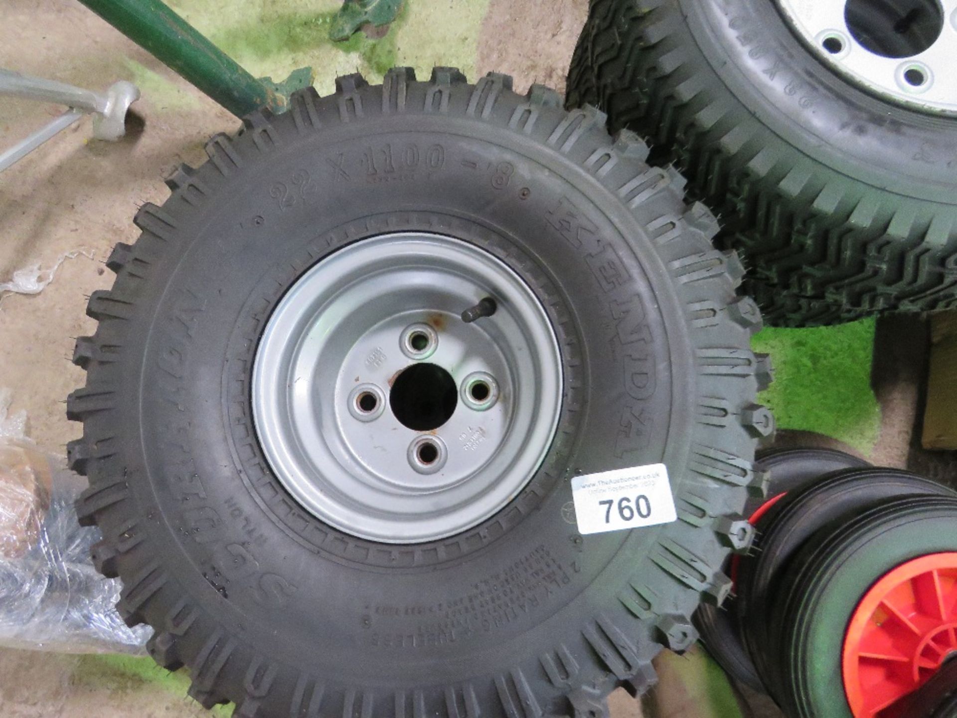 2 X 4 STUD WHEELS AND TYRES, 22X11.00 SIZE. - Image 2 of 4