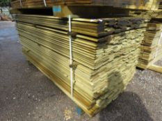 LARGE PACK OF PRESSURE TREATED SHIPLAP FENCE CLADDING TIMBER BOARDS: 1.85M LENGTH X 100MM WIDTH APPR