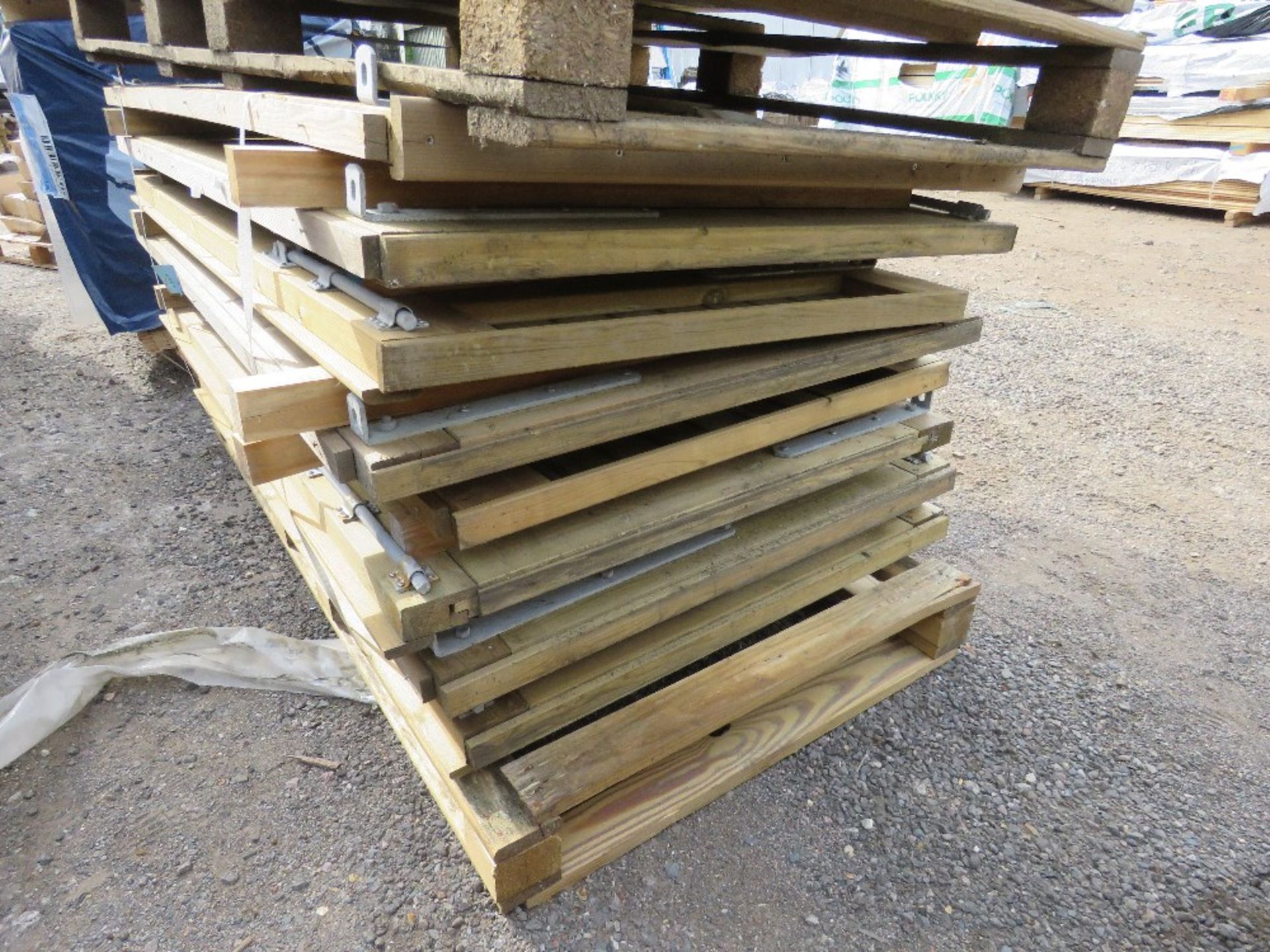 STACK OF 8NO ASSORTED WOODEN PEDESTRIAN GATES. - Image 3 of 4