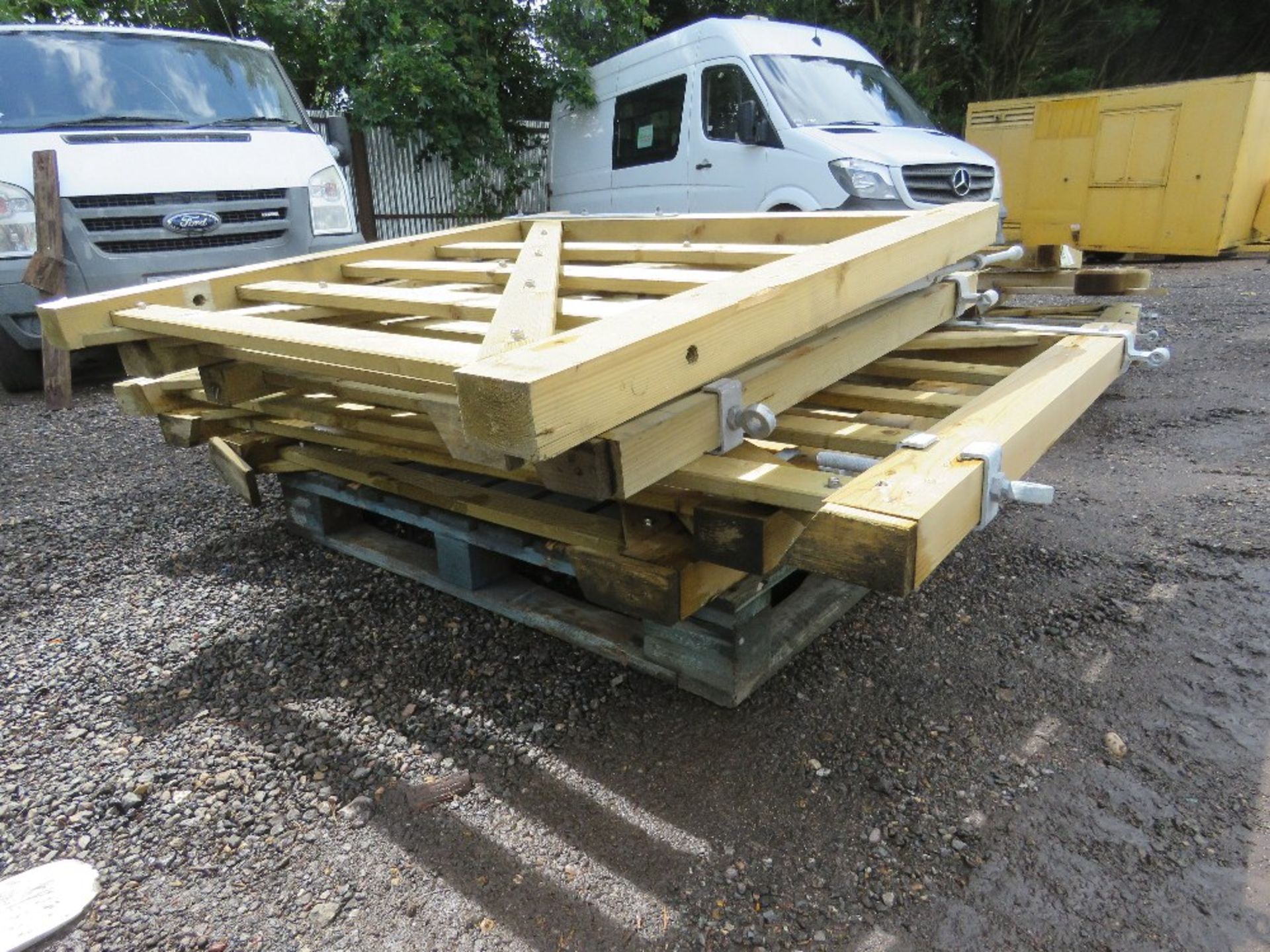 6NO SMALL WOODEN FIELD GATES; 1.2M X 2, 1.05M X 2, 15.M AND 1.8M WIDTH. - Image 4 of 7