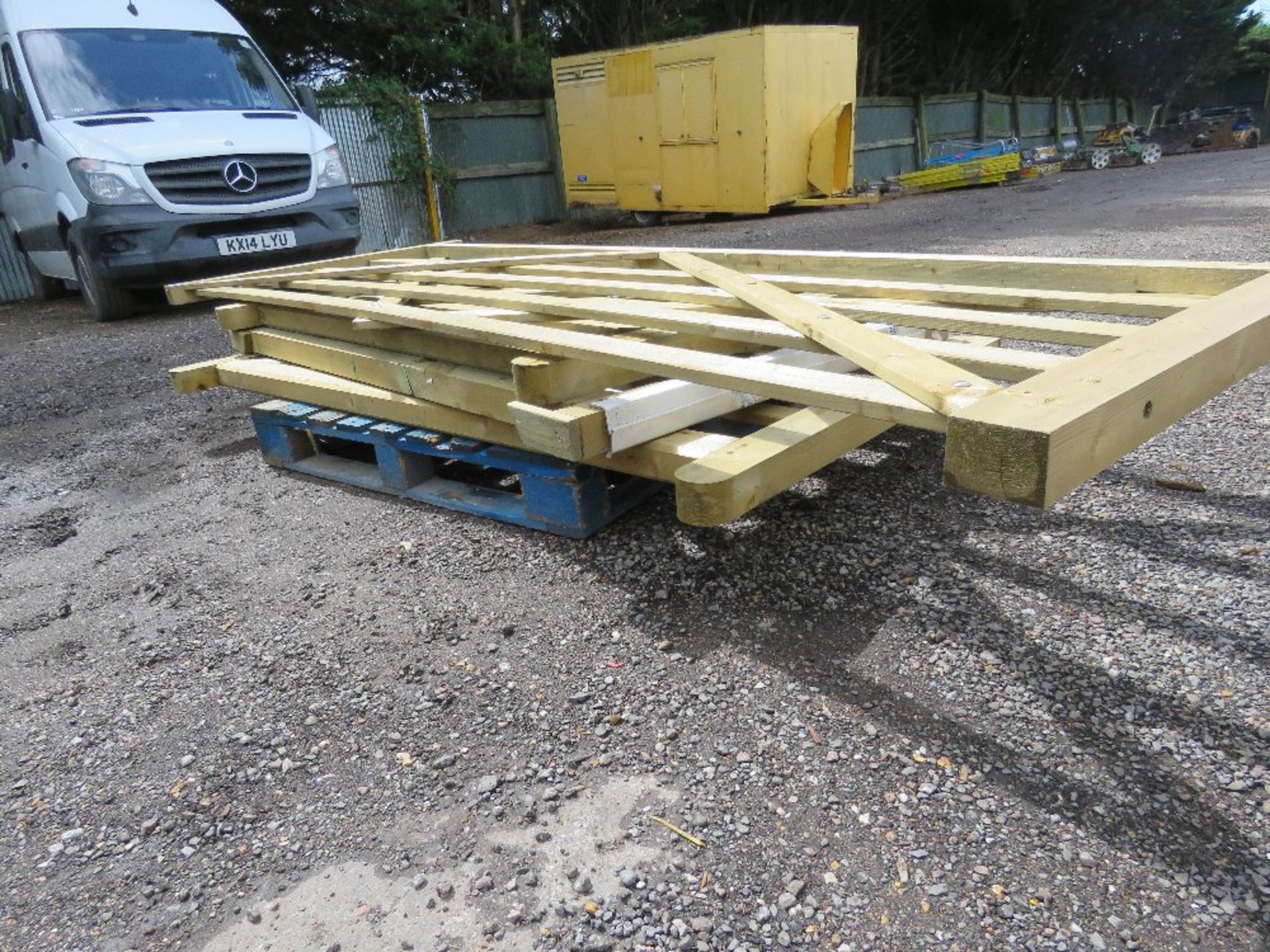 4NO WOODEN FIELD GATES: 3.3M,2.1M, 1.95M AND 1.8M WIDTH. - Image 4 of 8