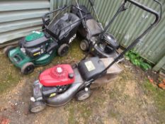 HONDA IZZY LAWNMOWER WITH COLLECTOR, WHEEL MISSING. DIRECT FROM LOCAL LANDSCAPE COMPANY WHO ARE CLOS