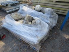 2 X LARGE PALLETS OF LARGE SIZED ROCKERY STONES. THIS LOT IS SOLD UNDER THE AUCTIONEERS MARGIN SC