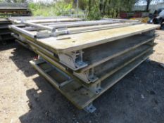 4 X PERI 180 FORMWORK DECKING PLATFORMS WITH A FOLDING HAND RAIL. CAN ALSO BE USED AS A SUPPORT FOR