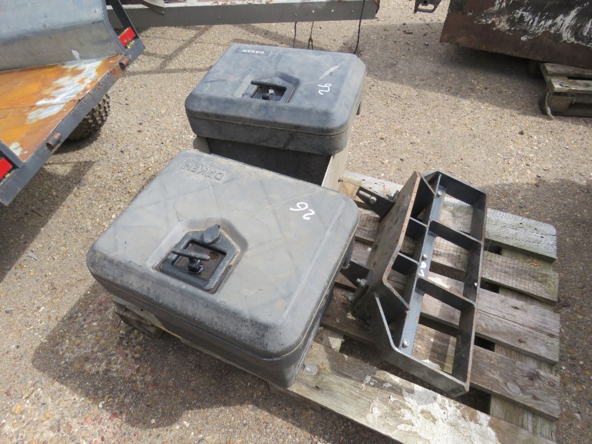 2NO DAKEN TOOL BOXES PLUS A FRONT WEIGHT CARRIER.