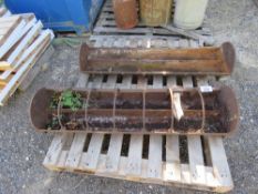 2 X CAST IRON FEED TROUGH PLANTERS. THIS LOT IS SOLD UNDER THE AUCTIONEERS MARGIN SCHEME, THEREFO