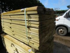 LARGE PACK OF PRESSURE TREATED HIT AND MISS FENCE CLADDING TIMBER BOARDS: 1.75M LENGTH X 100MM WIDTH