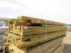 LARGE PACK OF TREATED TIMBER BATTENS / POSTS 70MM X50MM APPROX 1.8M -2.7M LENGTH APPROX. 130NO PIECE