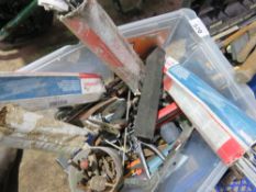 BOX OF WELDING RODS, TOOLS, DRILL BITS ETC. THIS LOT IS SOLD UNDER THE AUCTIONEERS MARGIN SCHEME,