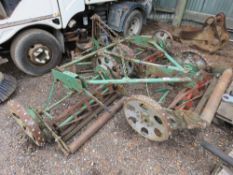 TRACTOR MOUNTED WHEEL DRIVEN TOWED GANG MOWERS 8FT WIDTH APPROX.