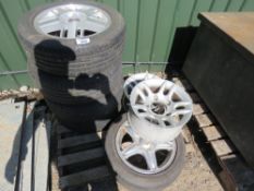 PALLET OF ASSORTED WHEELS AND TYRES. THIS LOT IS SOLD UNDER THE AUCTIONEERS MARGIN SCHEME, THEREF