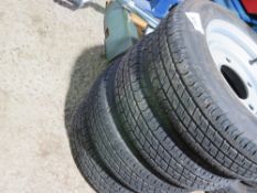 4NO 5 STUD TRAILER WHEELS AND TYRES, 155/70R12C.