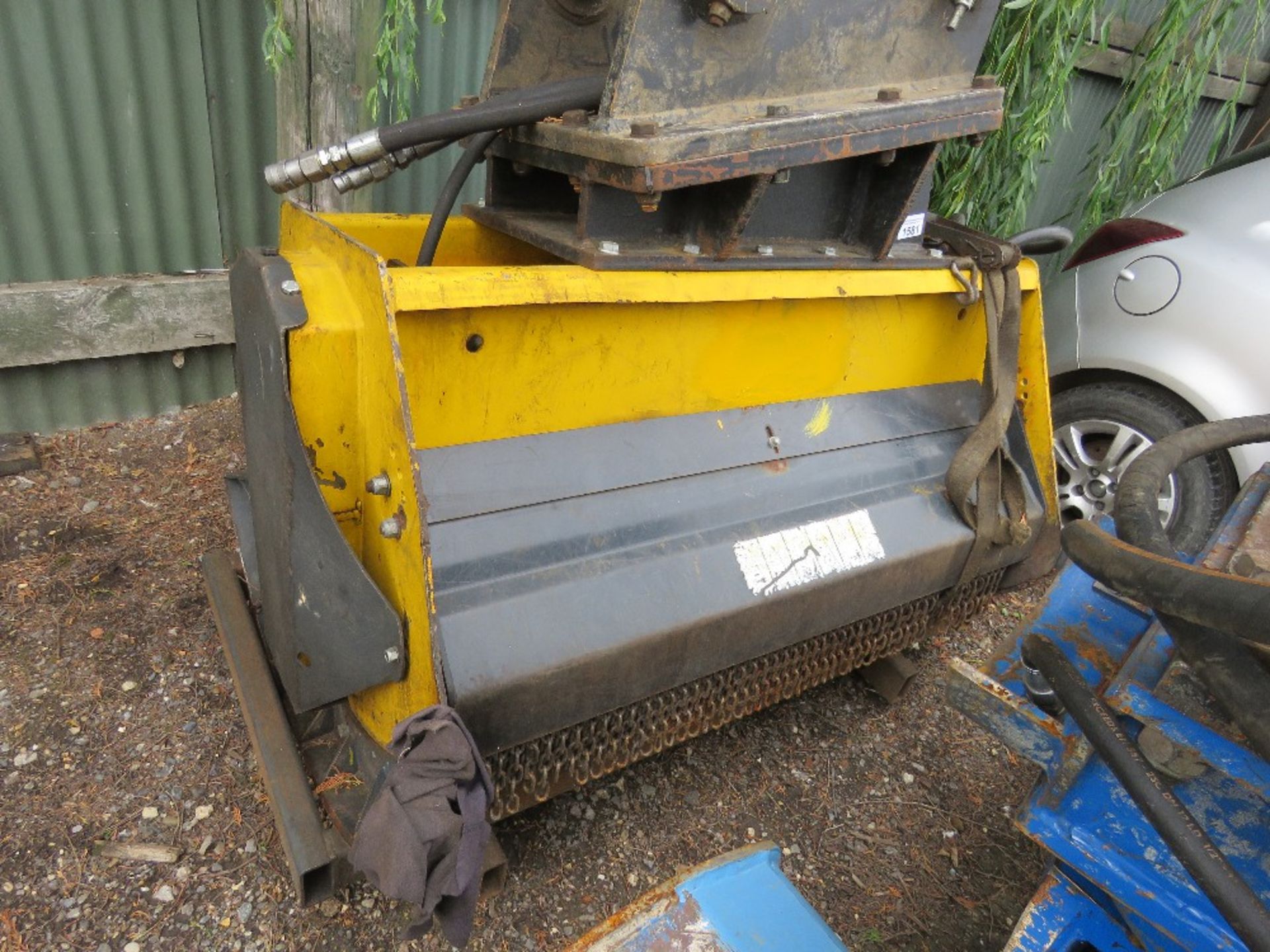 FEMAC EXCAVATOR MOUNTED HEAVY DUTY FLAIL HEAD ON 80MM PINS. UNTESTED, CONDITION UNKNOWN.