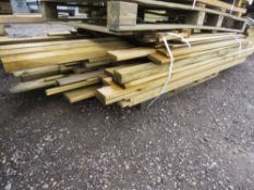 PACK OF ASSORTED TREATED FENCING TIMBER BOARDS, BATTENS AND POSTS.