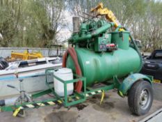 TOWED VACUUM TANKER UNIT, petrol engined, DIRECT FROM TOILET COMPANY, SURPLUS TO REQUIREMENTS.