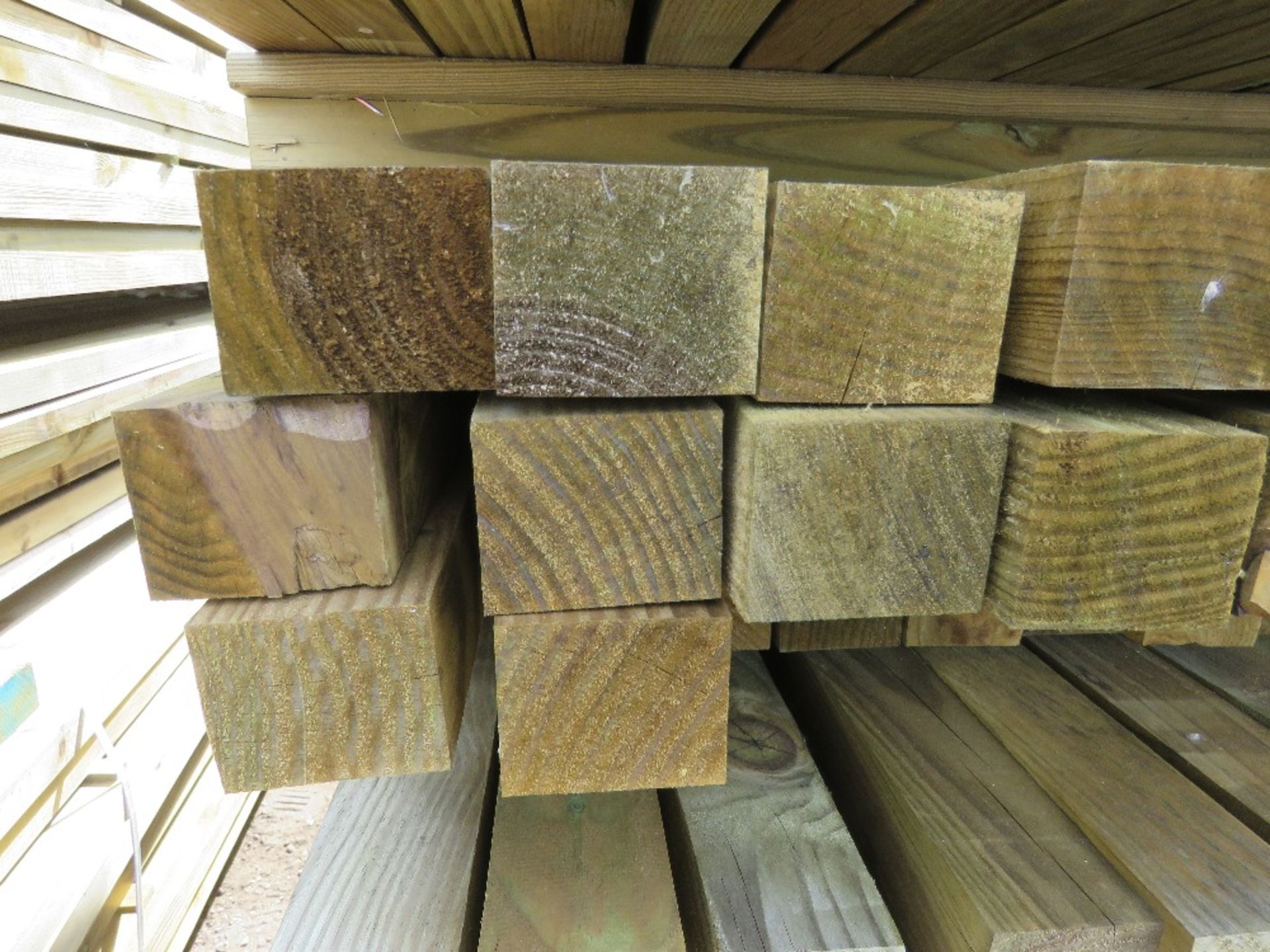 LARGE PACK OF TREATED TIMBER BATTENS / POSTS 52MM X45MM APPROX 2.0M -2.7M LENGTH APPROX. 190NO PIECE - Image 3 of 3