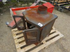 WOOD BURNING STOVE. THIS LOT IS SOLD UNDER THE AUCTIONEERS MARGIN SCHEME, THEREFORE NO VAT WILL B