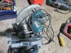 2NO LARGE CIRCULAR SAWS, 110VOLT AND 240VOLT POWERED. THIS LOT IS SOLD UNDER THE AUCTIONEERS MARG