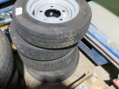 4NO 5 STUD TRAILER WHEELS AND TYRES, 155/70R12C.