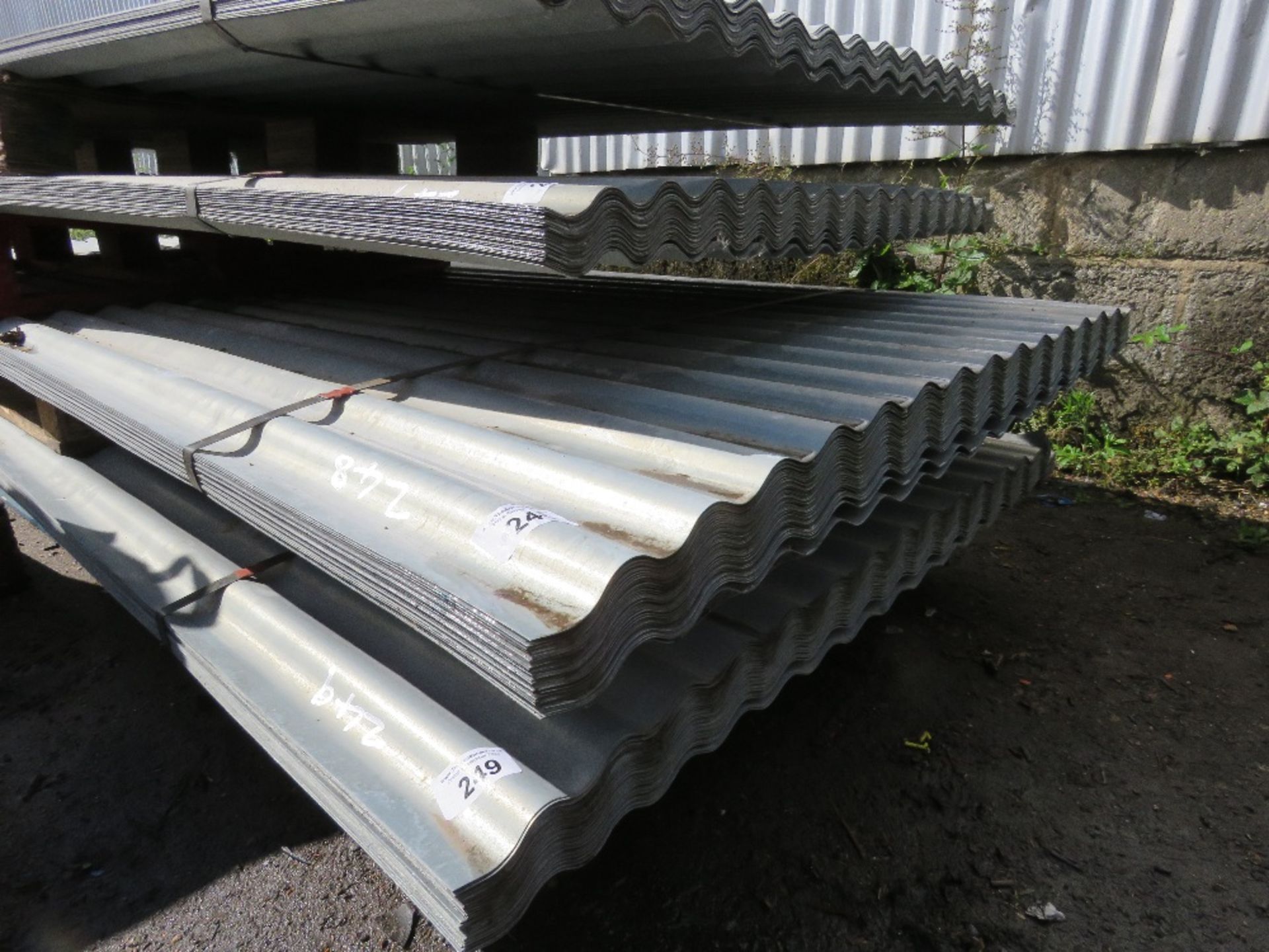 PACK OF 50NO 12FT CORRUGATED GALVANISED ROOFING SHEETS, EXTRA WIDE AT 1.14M WIDTH APPROX.