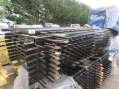 20NO HIGH QUALITY BLACK METAL BAR RAILINGS, UNUSED, 2.95M LENGTH X 1.2M OVERALL HEIGHT APPROX.