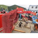 CRANE MOUNTED PALLET FORKS WITH NET.