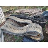 4 X LARGE RUBBER EXCAVATOR TRACKS, PART WORN.