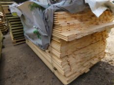 LARGE PACK OF UNTREATED SHIPLAP TIMBER CLADDING BOARDS: 1.74M LENGTH X 100MM WIDTH APPROX.