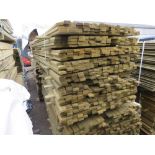 LARGE PACK OF TREATED VENETIAN PALE FENCE CLADDING SLATS: 1.83M LENGTH X 45MM X 18MM APPROX.