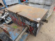 STEEL TOOL BOX, UNLOCKED, PADLOCK HASP TYPE.