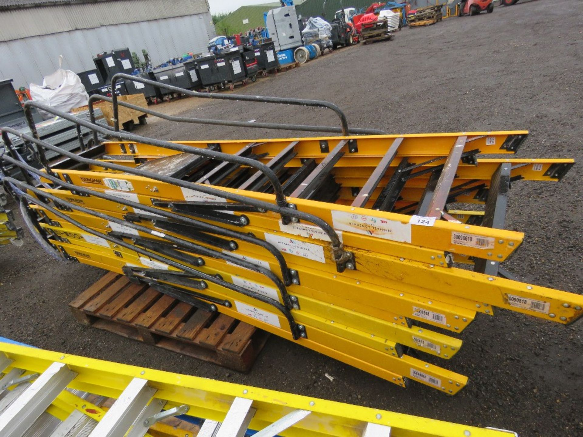 5 X GRP STEP LADDERS. SOURCED FROM LARGE CONSTRUCTION COMPANY LIQUIDATION.