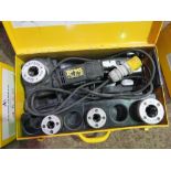 REMS AMIGO 110V PIPE THREADER SET IN BOX. SOURCED FROM LARGE CONSTRUCTION COMPANY LIQUIDATION.